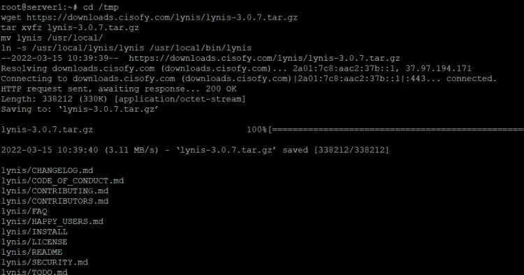 Install Lynis security scanner