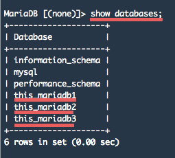 Mariadb show databases Mariadb show databases