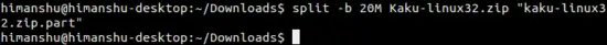Linux split command