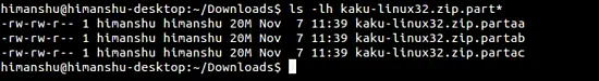 Check the result of the split command