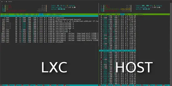 LXC vs. Host