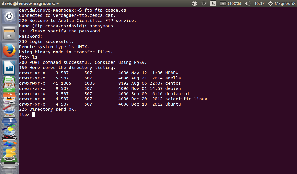 linux ftp command put folder