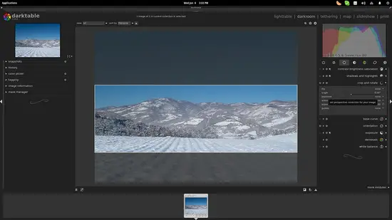 Darktable image editing - step 3.