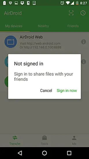 AirDroid file share