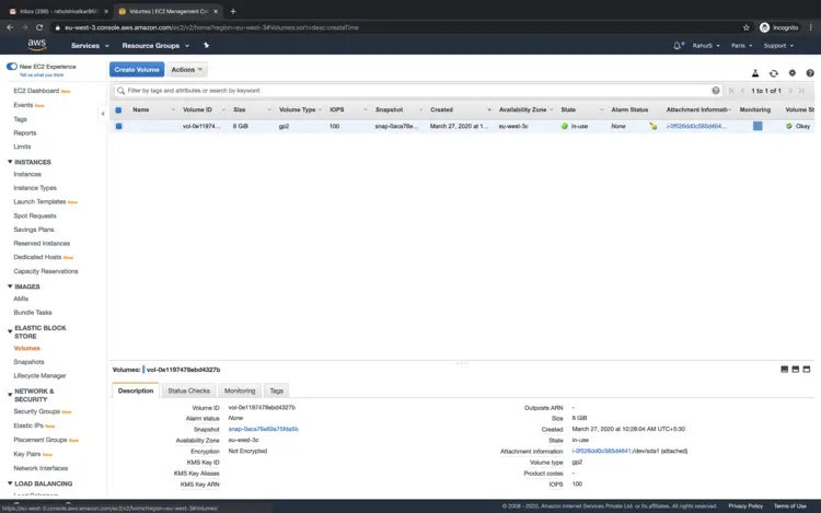 Create EBS Volume