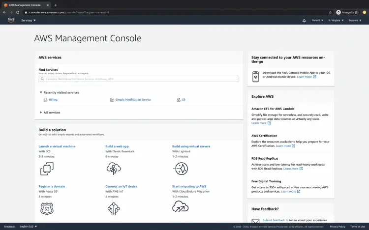 AWS console