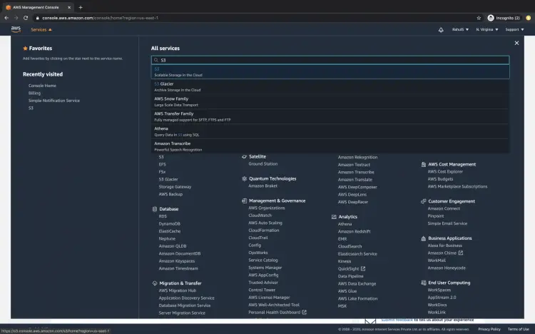 Search S3 service