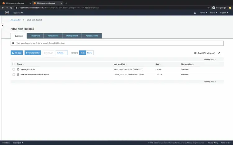Replicated the file in the destination bucket