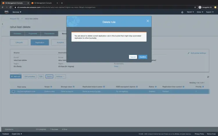 Delete the rule