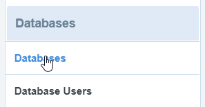 Databases menu