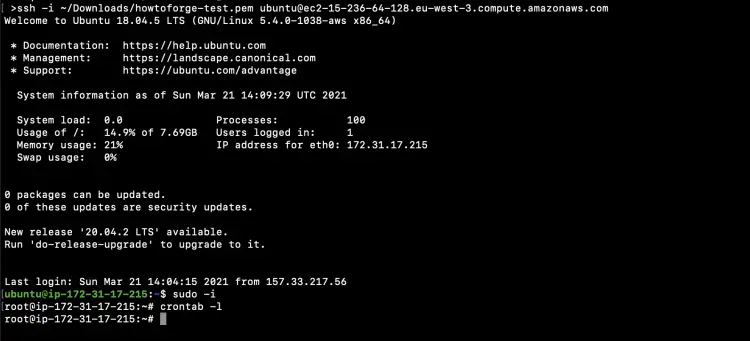 List the Cronjob from the instance
