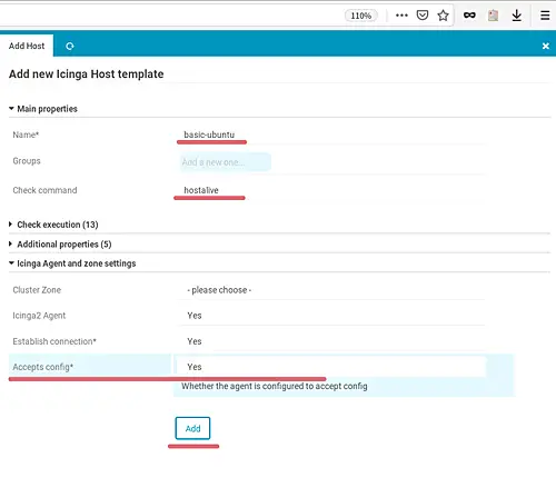 Add new Icinga Host template