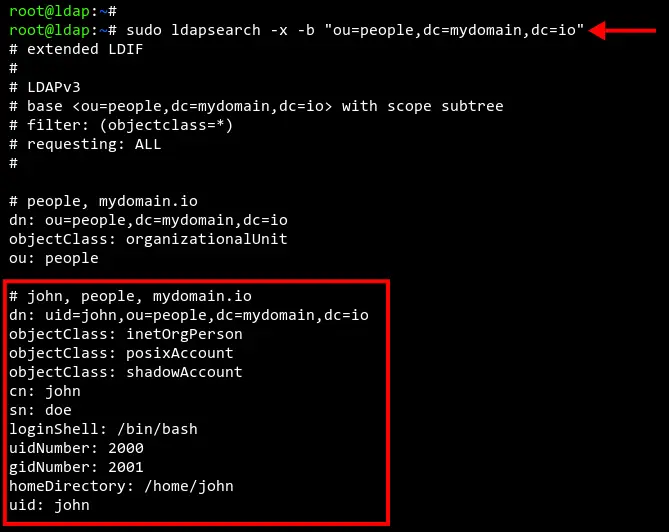 OpenLDAP search users