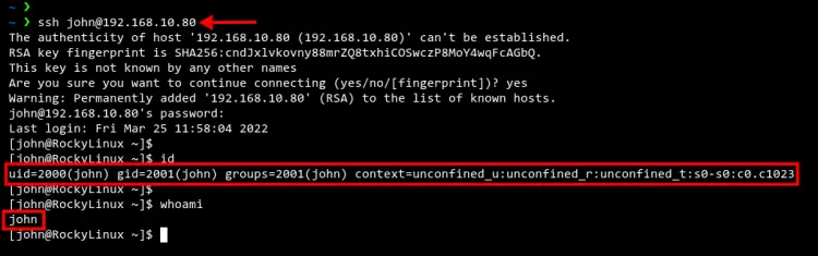 login to server with openldap user