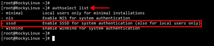 list authentication profile