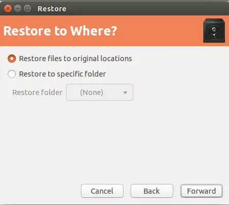 Restore backup to