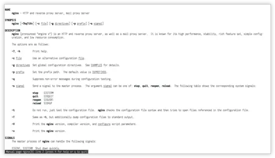 Nginx manpage