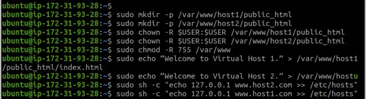 Preparing the virtual hosts
