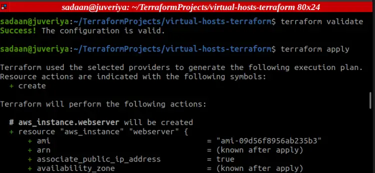 Applying the Terraform setup