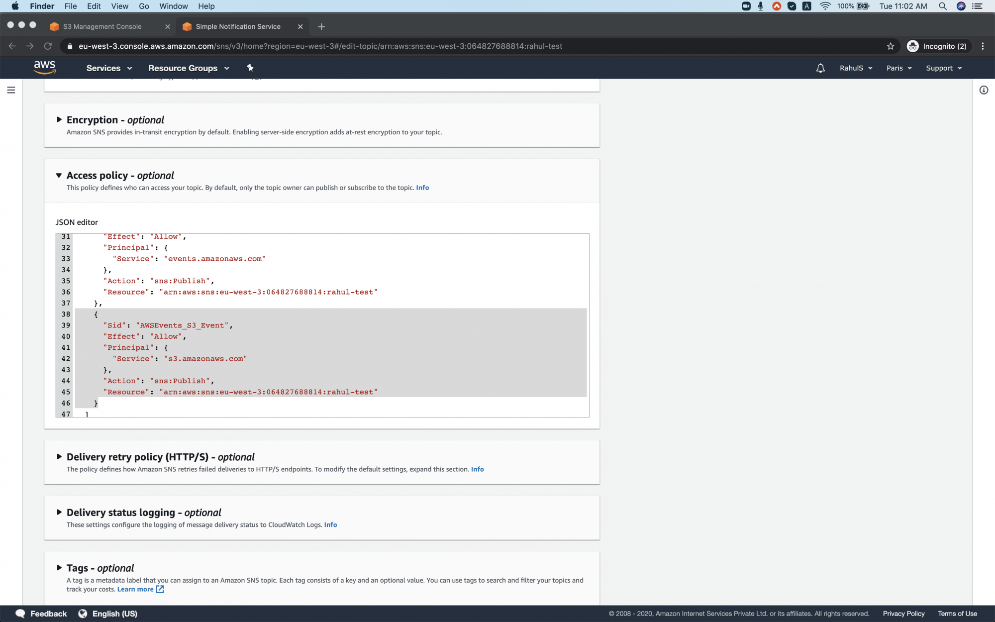 How to configure event notifications in S3 Bucket on AWS