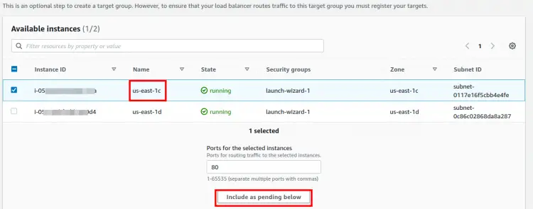Registering EC2 Instances to the Target Groups