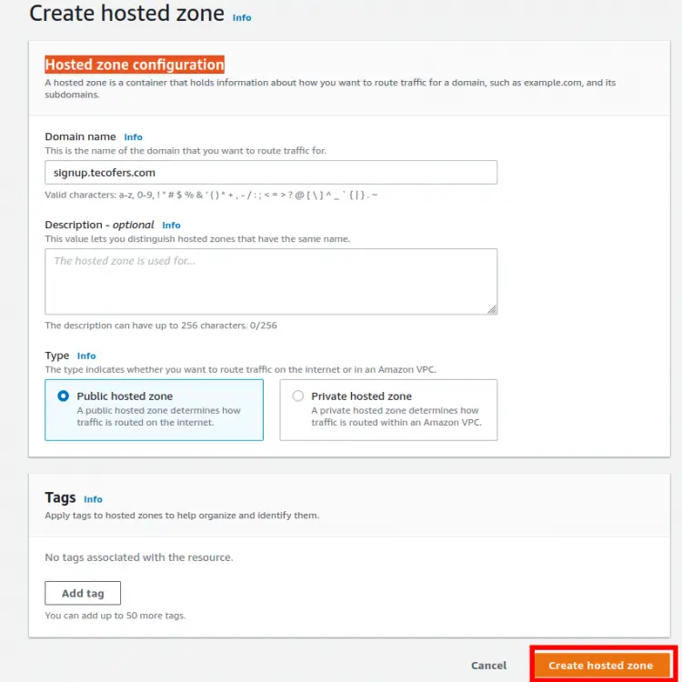 Creating Hosted zone 1