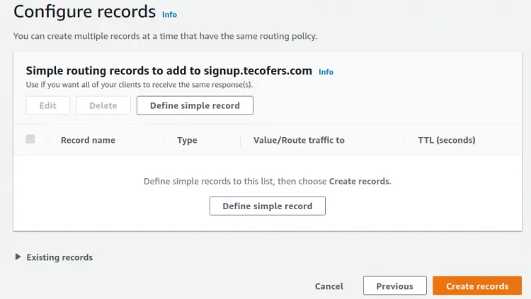 Define simple record