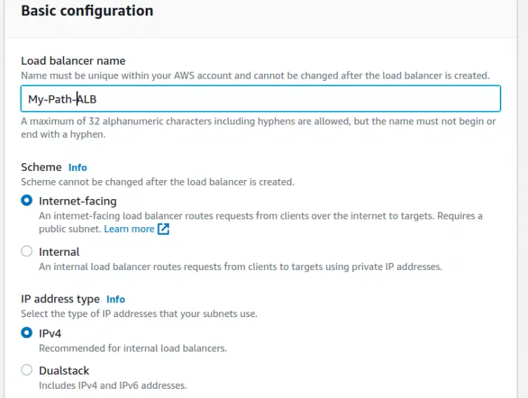 Load balancer basic configuration