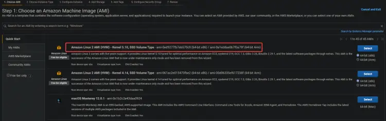  Choosing an Amazon Machine Image