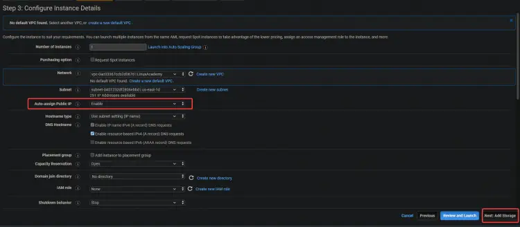 Configuring Instance Detail