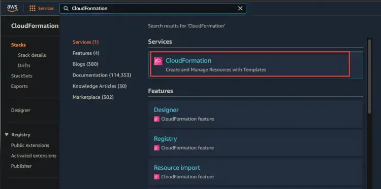 navigate to your CloudFormation