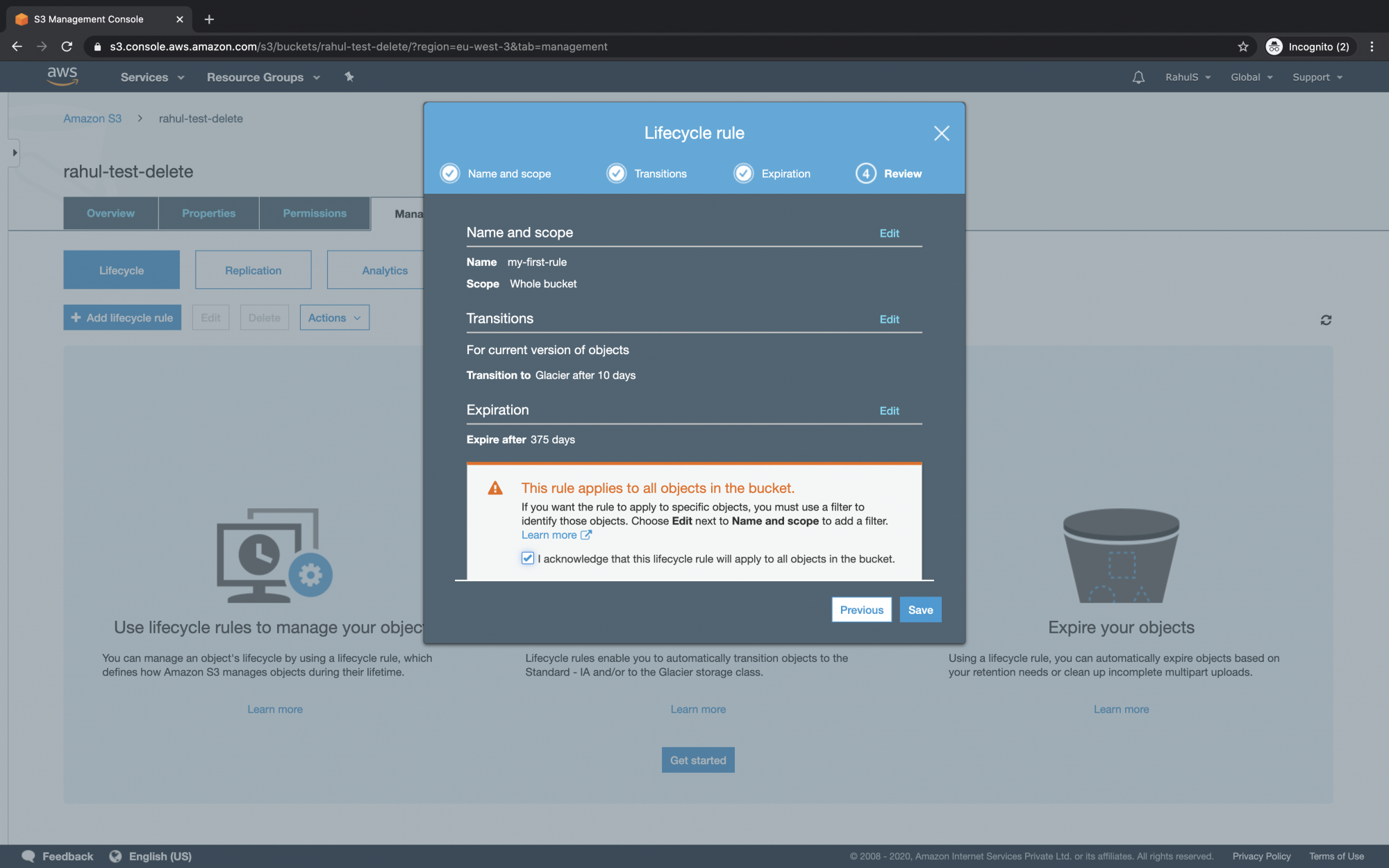 How to create a lifecycle policy for an S3 Bucket on AWS - Cộng Đồng Linux