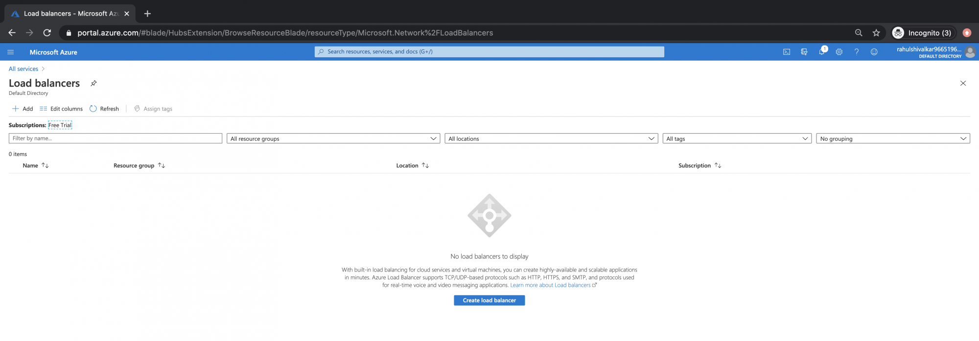 How to create a Load Balancer in Azure Cloud