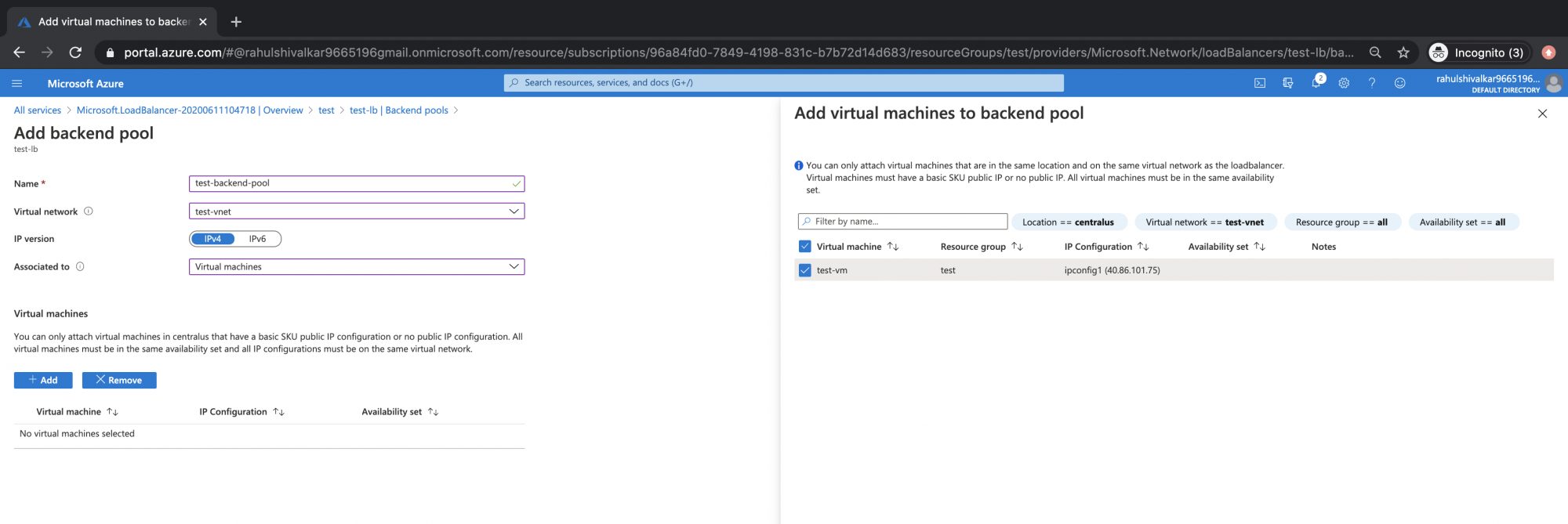 How to create a Load Balancer in Azure Cloud