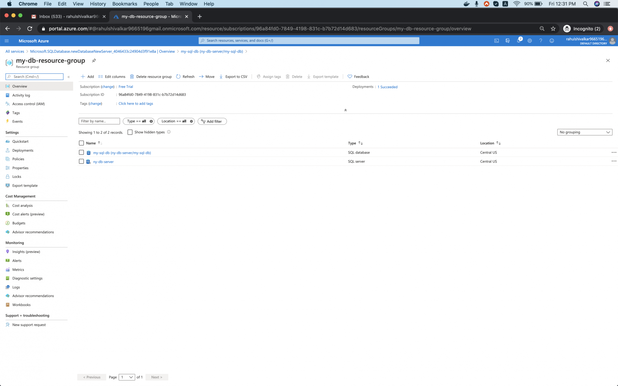 How to create a MySQL Database Server and Database in Azure Cloud
