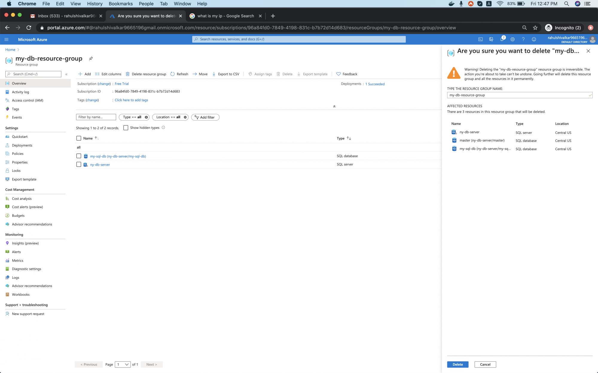 How to create a MySQL Database Server and Database in Azure Cloud