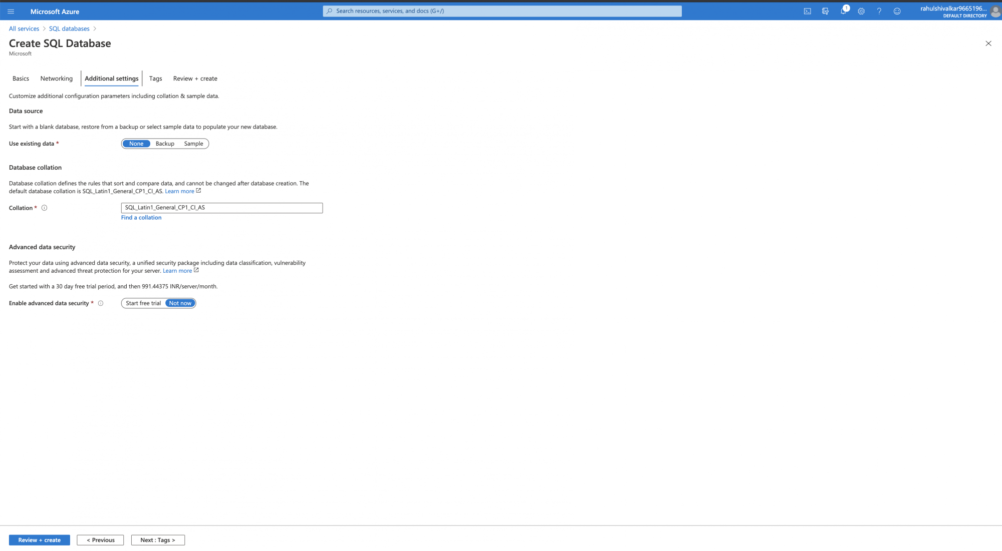 How to create a MySQL Database Server and Database in Azure Cloud