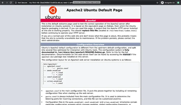 Apache test page