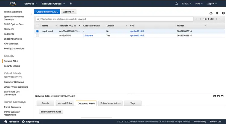 Create Network ACL