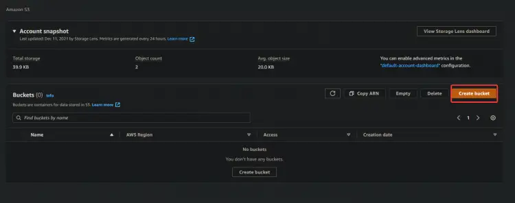 Creating an S3 Bucket