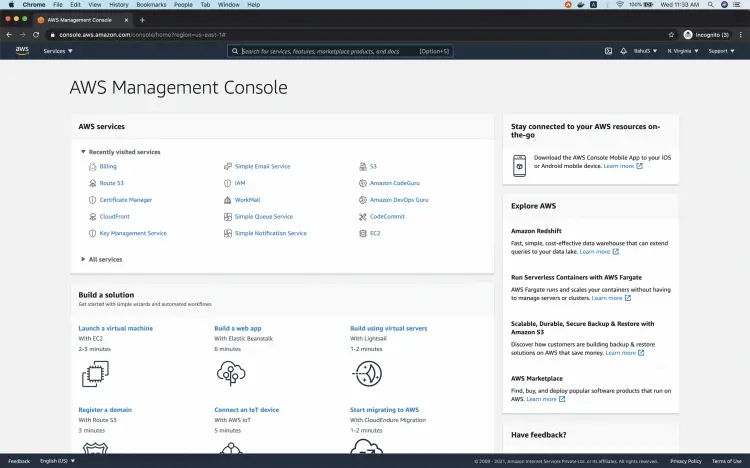 AWS Main Console