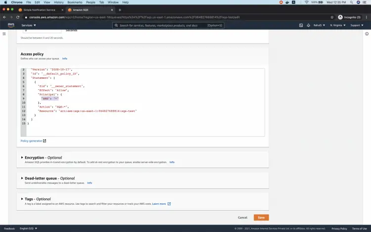 Edit SQS Policy
