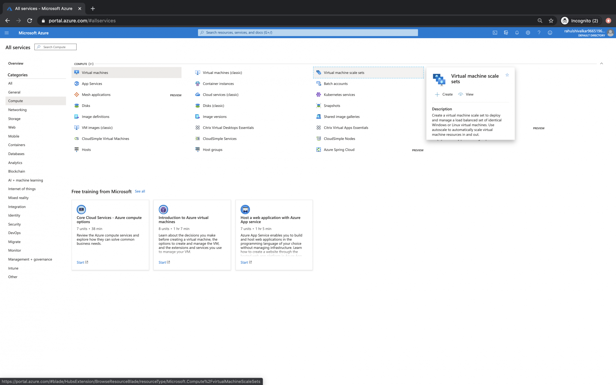 How to create a Virtual Machine scale set on Azure