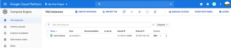 VM Instance available