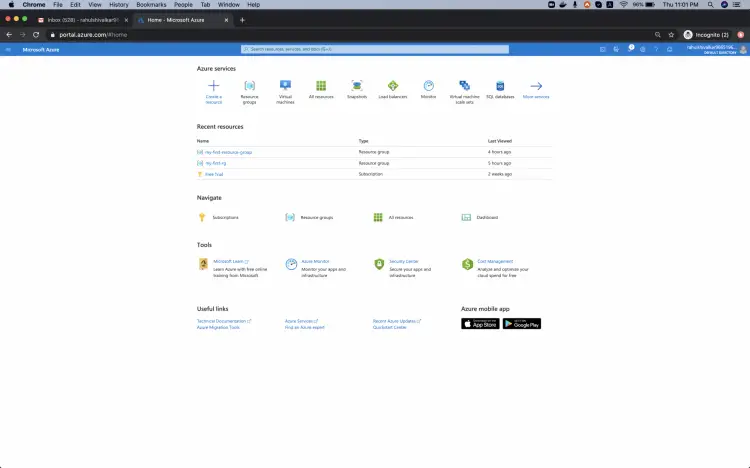 Azure Dashboard