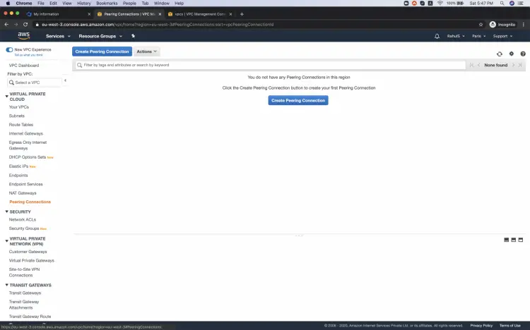 Create Peering Connection