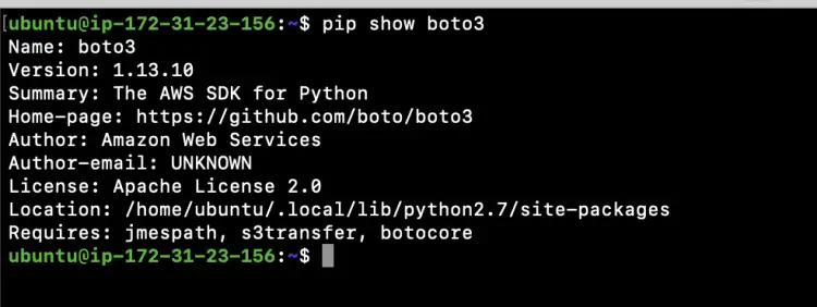 pip show boto