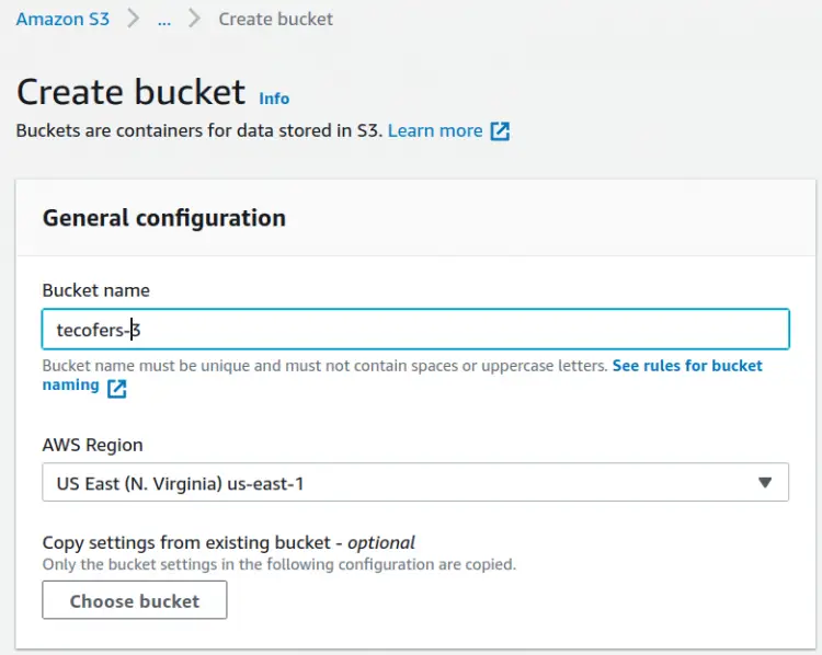 Bucket's general configuration