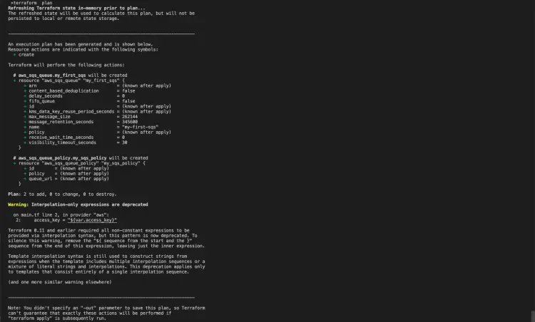 terraform plan