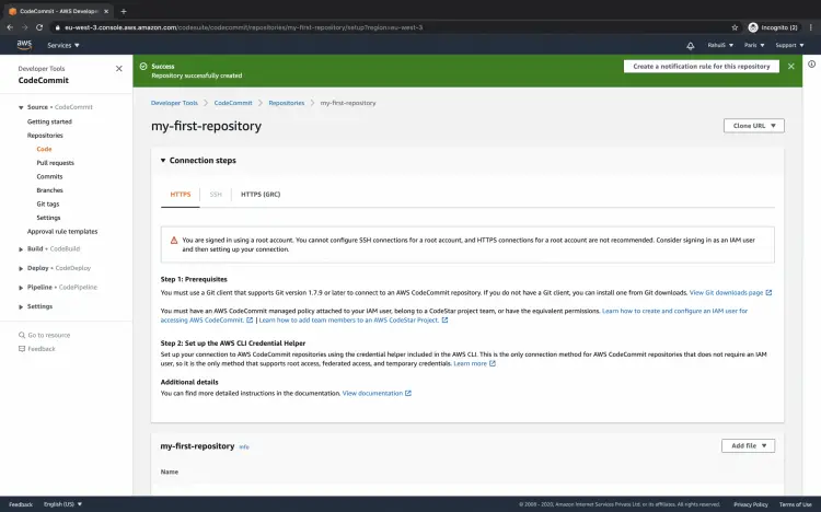 Repository page